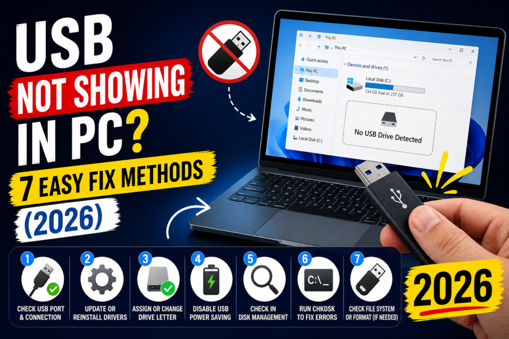 usb device not showing in pc