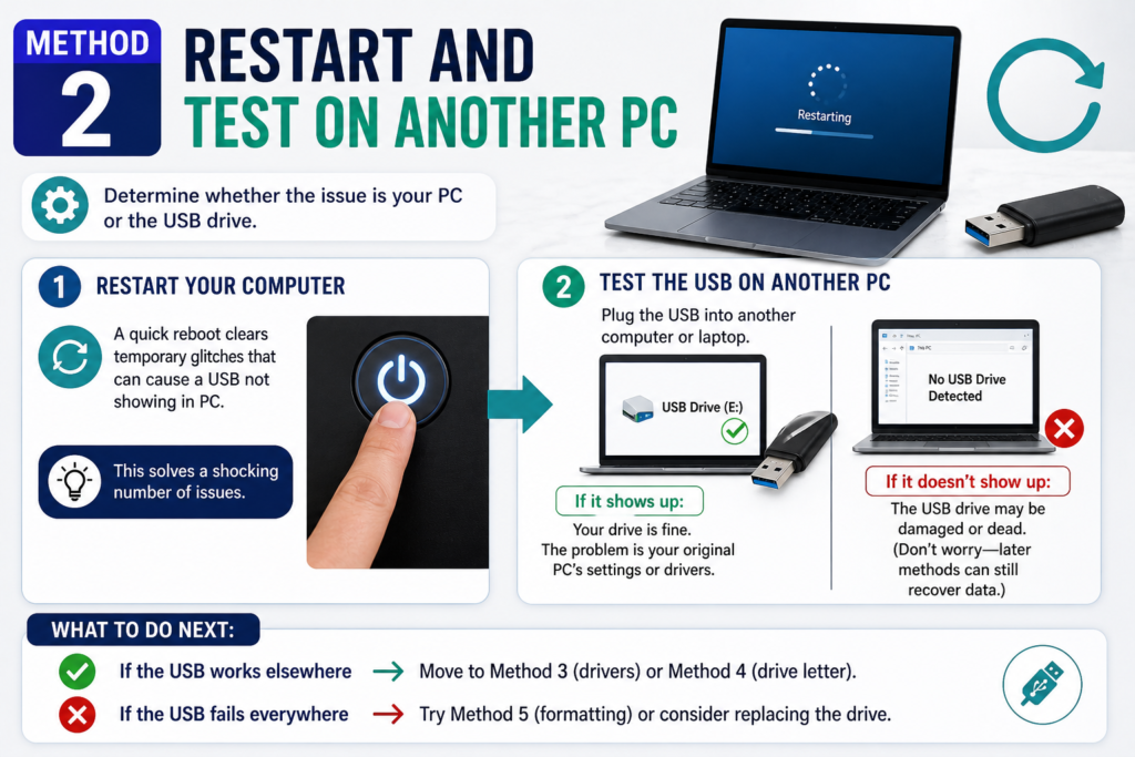usb device not showing inpc  