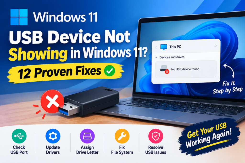 USB device not showing in Windows 11