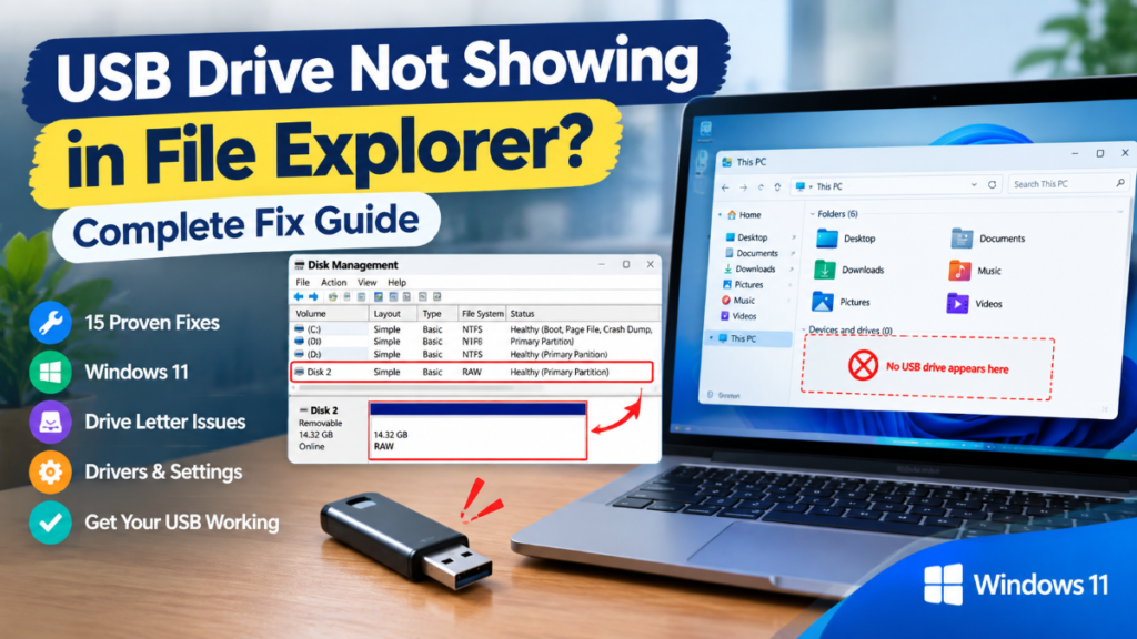 USB drive not showing in File Explorer