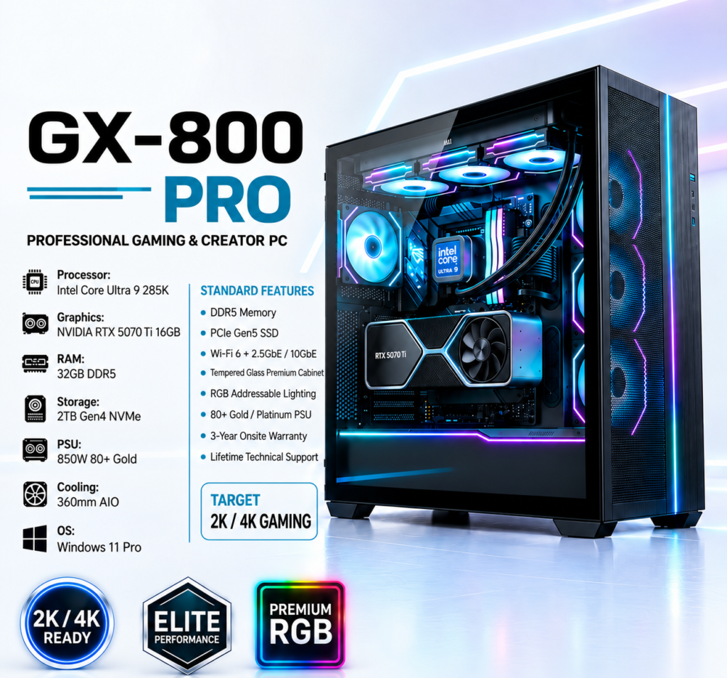 GX-800 PRO: A Professional Gaming and Creator PC Built for Modern Performance GX-800 PRO Gaming PC